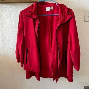 Red windbreaker
